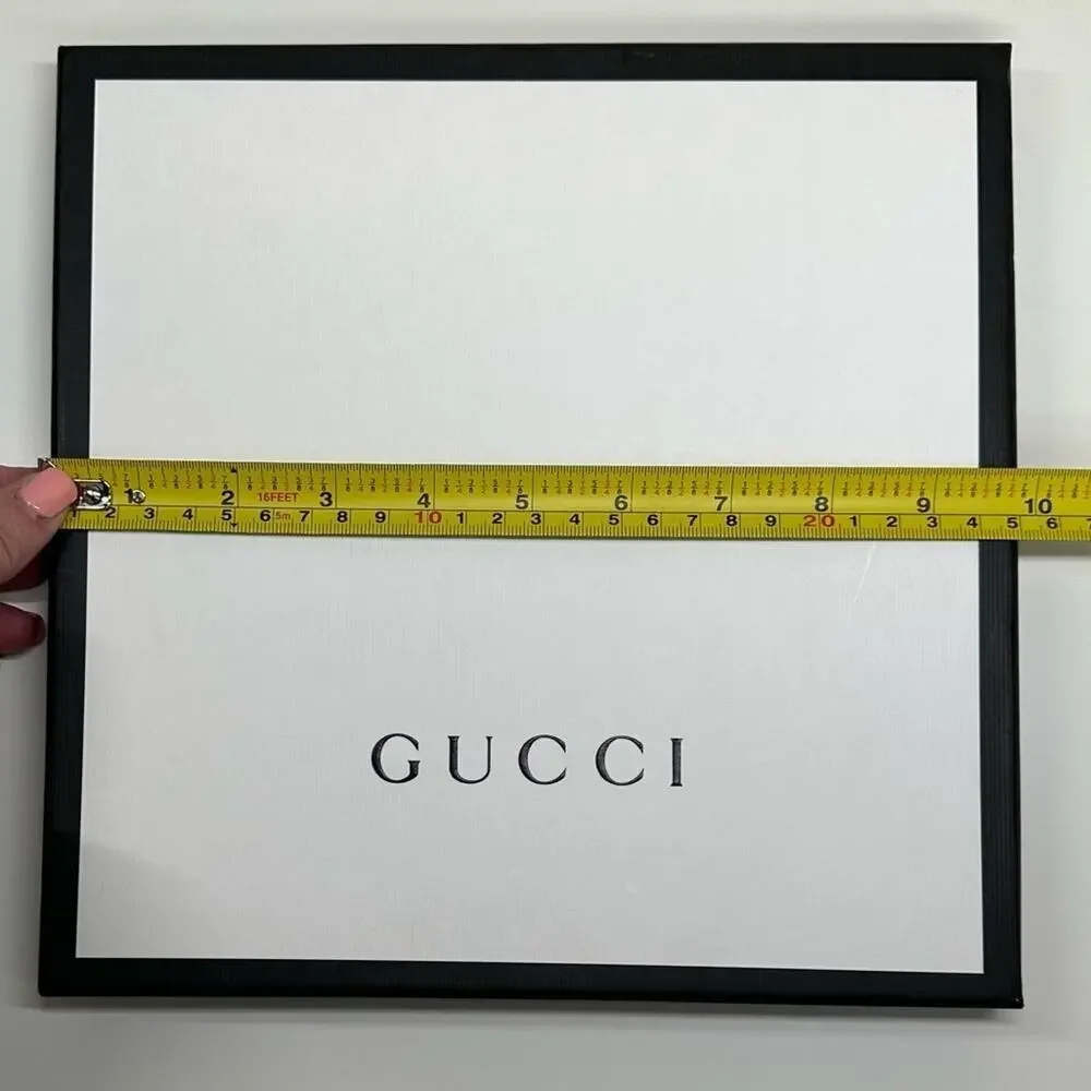 Gucci | Square Flat Gift Box | Black/White | L0.75 x W9.75 x H9.75 inch